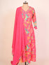 Pink Cotton Kurti With Mirror Work